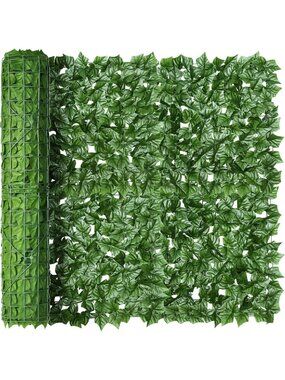 Artificial Ivy Privacy Fence Screen - 120x40in Faux Green Wall Panel for Patio